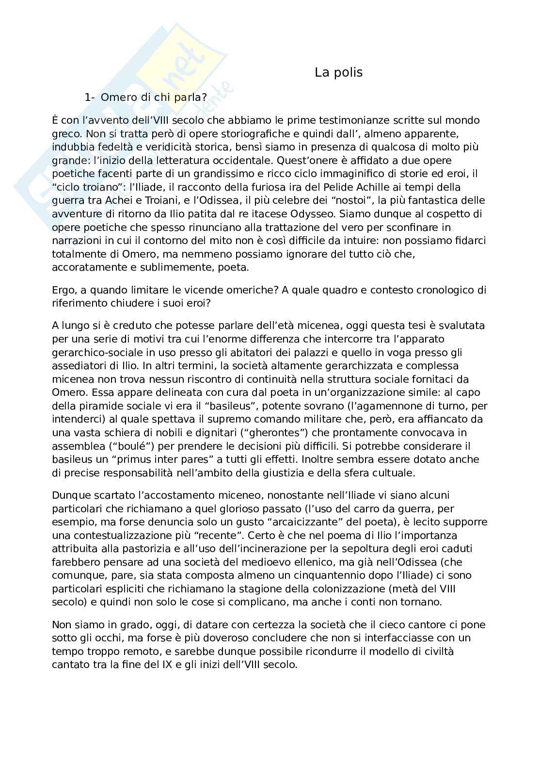 Riassunto esame Storia greca, Prof. Gallo Luigi, libro consigliato Storia greca, Gallo Pag. 1