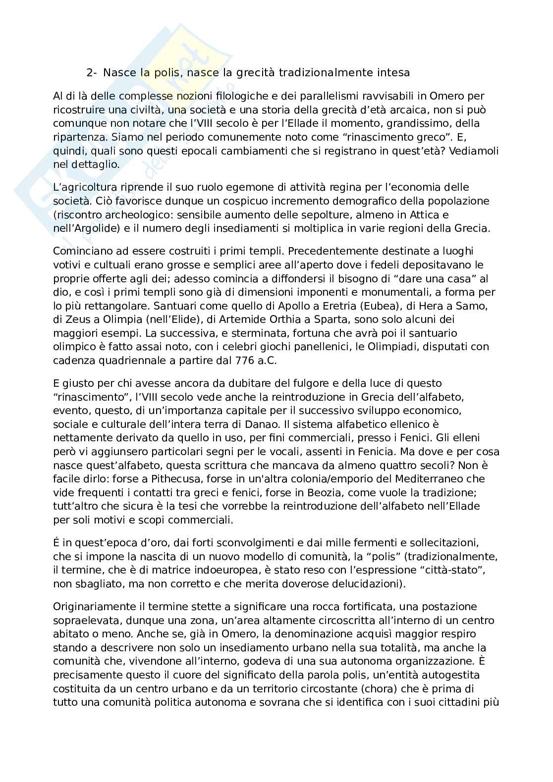 Riassunto esame Storia greca, Prof. Gallo Luigi, libro consigliato Storia greca, Gallo Pag. 2