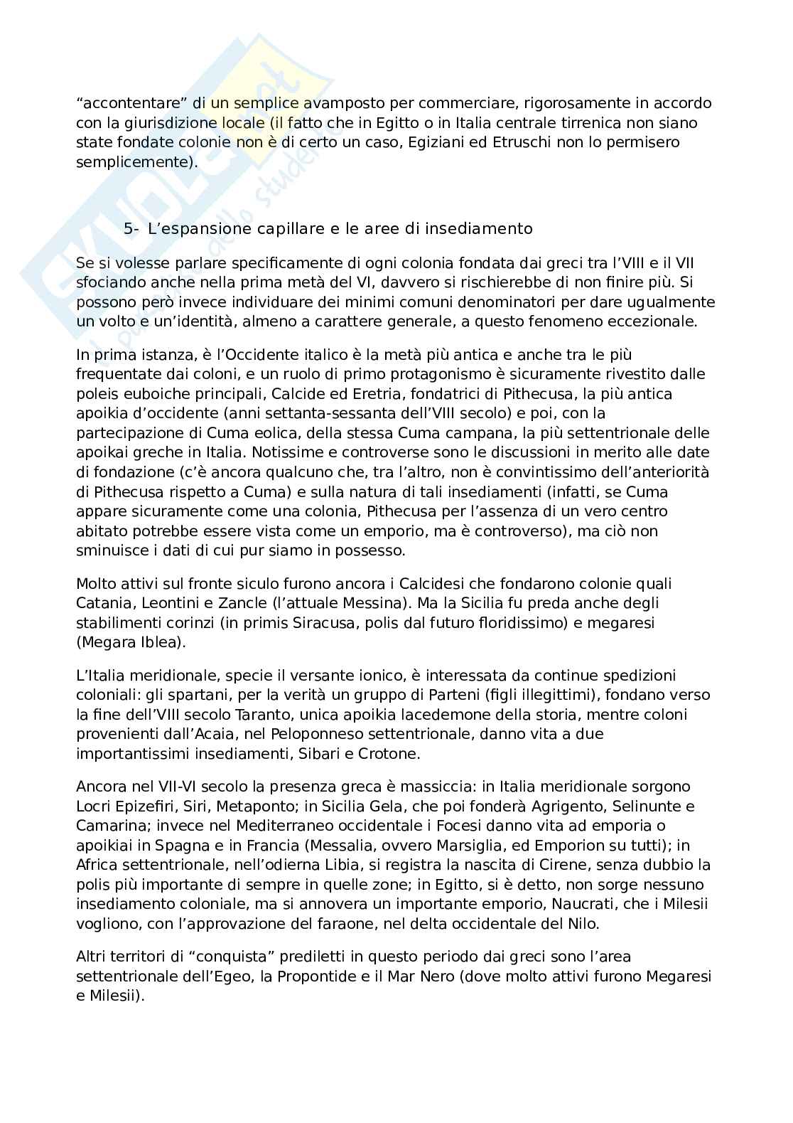 Riassunto esame Storia greca, Prof. Gallo Luigi, libro consigliato Storia greca, Gallo Pag. 6