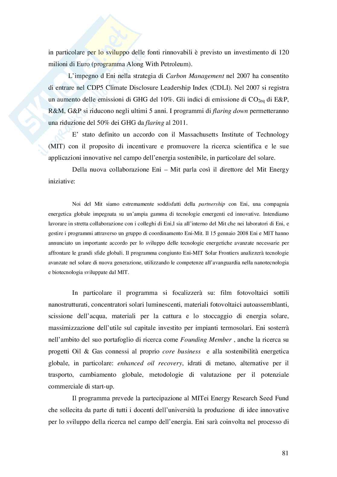 Ricerche di ENI nel campo delle fonti di energia rinnovabile. Studi attuali e prospettive per il futuro Pag. 81