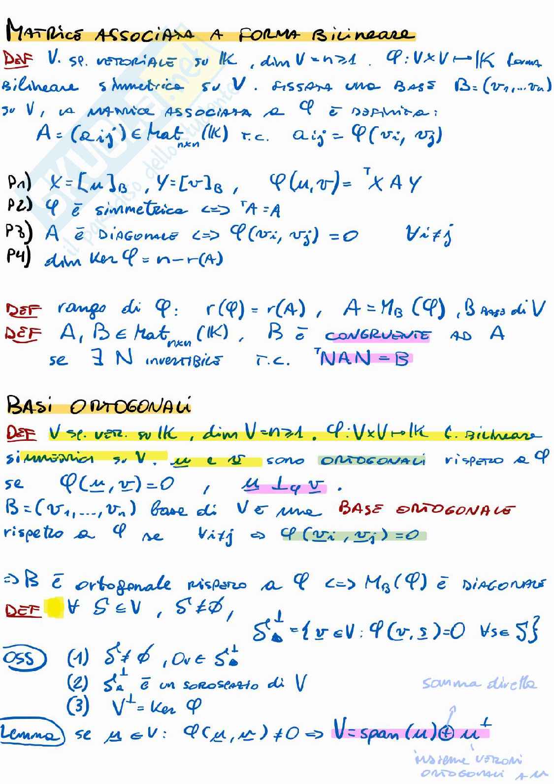 Appunti di Algebra lineare e Geometria Pag. 21