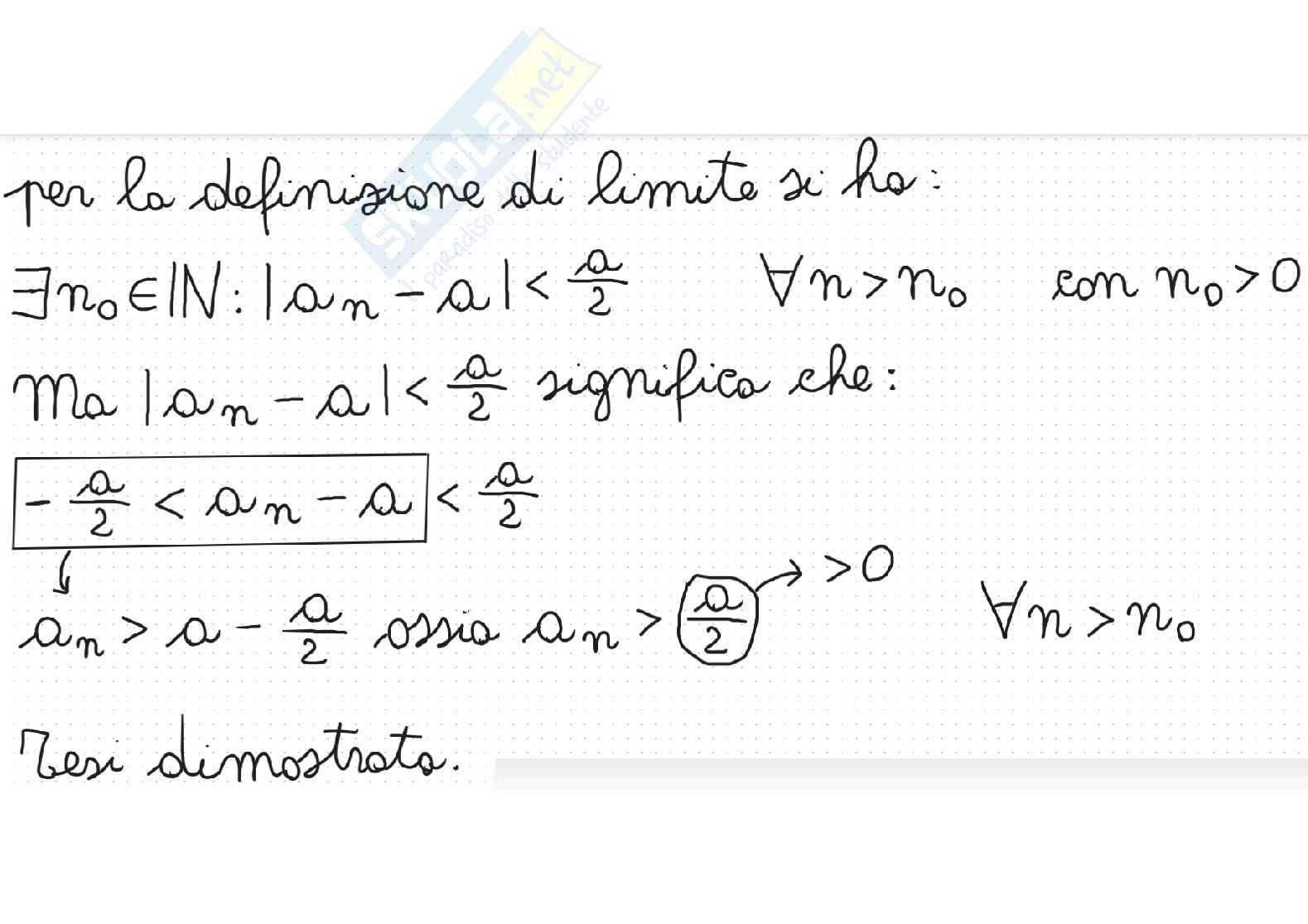 Teoremi sulle successioni Pag. 11