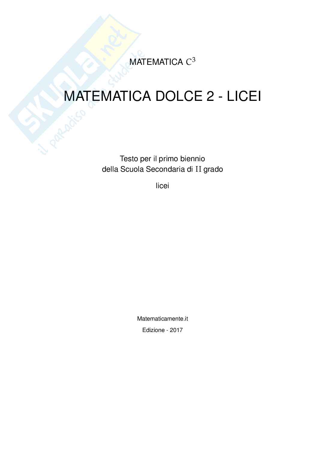 Matematica dolce - Volume 2 - Edizione 2018 Pag. 1