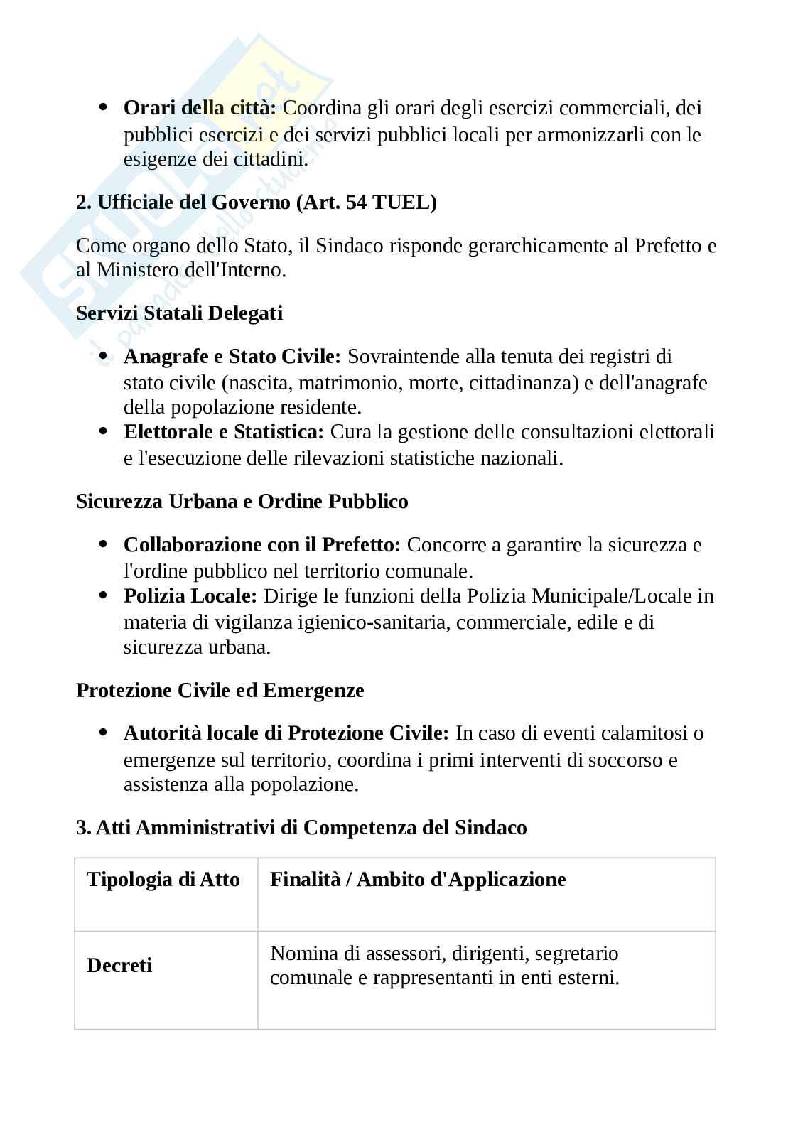 Schema poteri e funzioni sindaco  Pag. 2