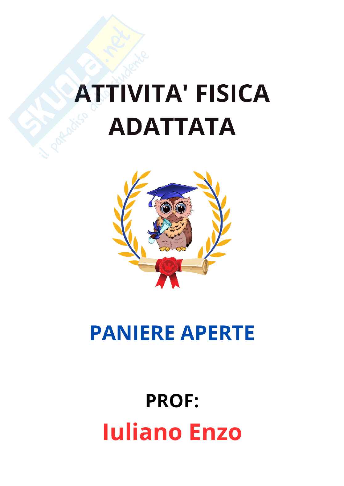 Paniere Attività fisica adattata - (2026) - Risposte aperte corrette  Pag. 1