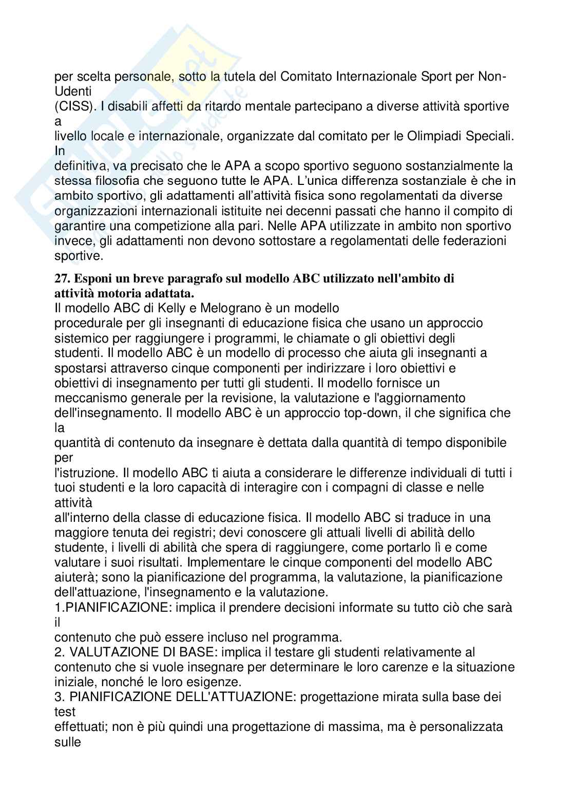 Paniere Attività fisica adattata - (2026) - Risposte aperte corrette  Pag. 26