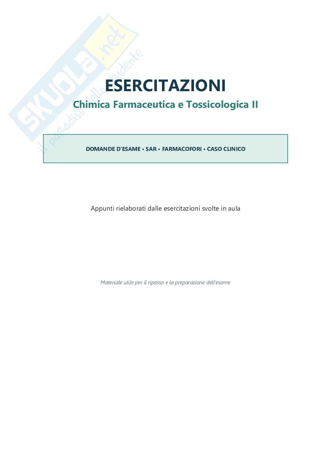 Esercitazioni Chimica farmaceutica e tossicologica II – Domande svolte Pag. 1