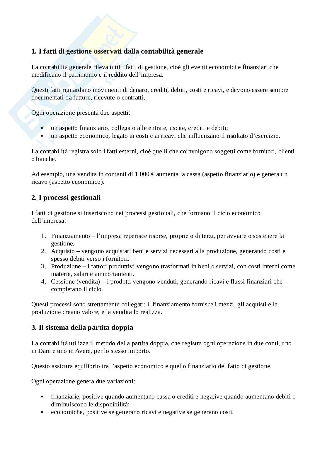 Contabilità e bilancio - Appunti Pag. 1