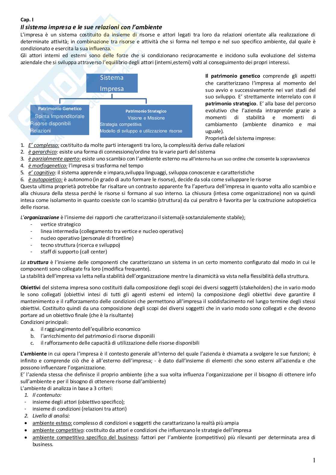 Appunti di Economia e gestione delle imprese Pag. 1
