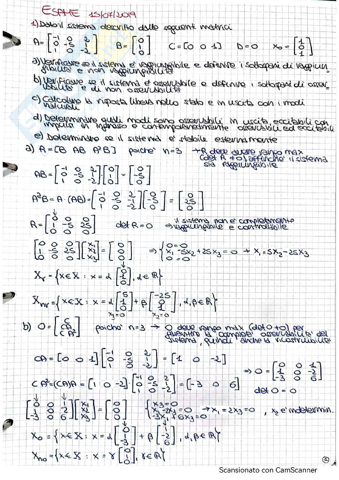 Esami svolti  di Controlli automatici Pag. 1