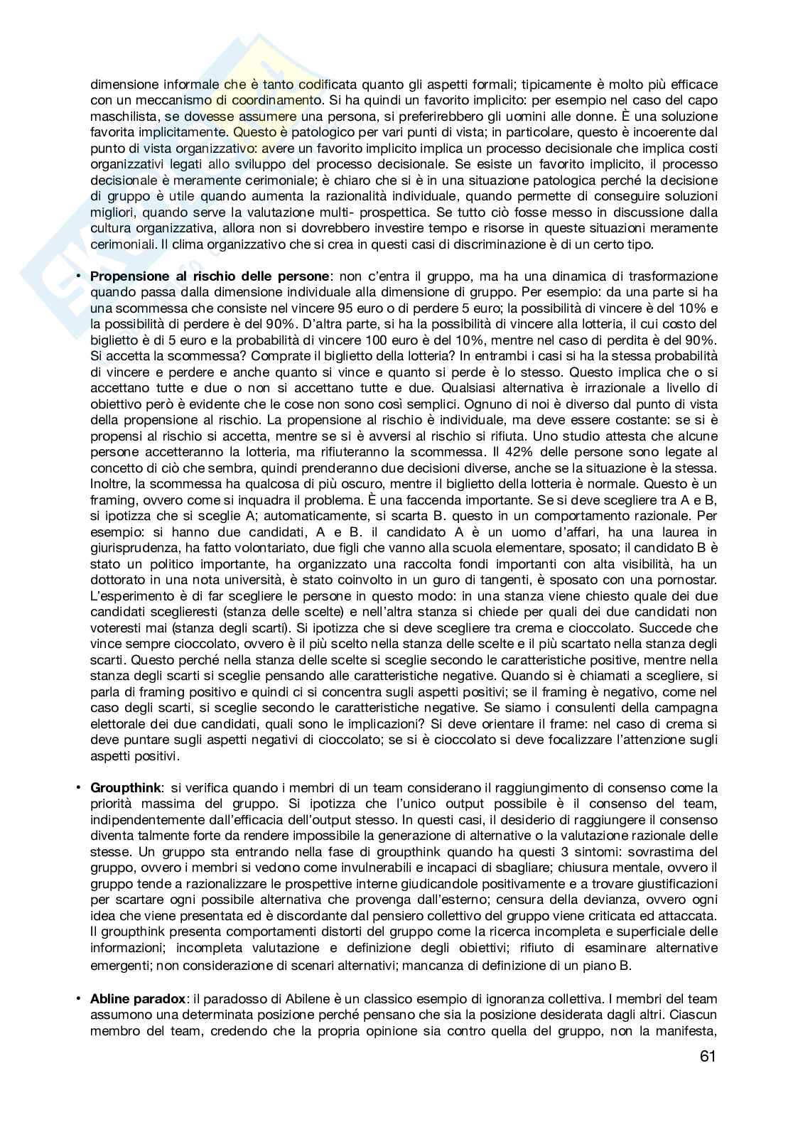 Organizzazione aziendale Pag. 61