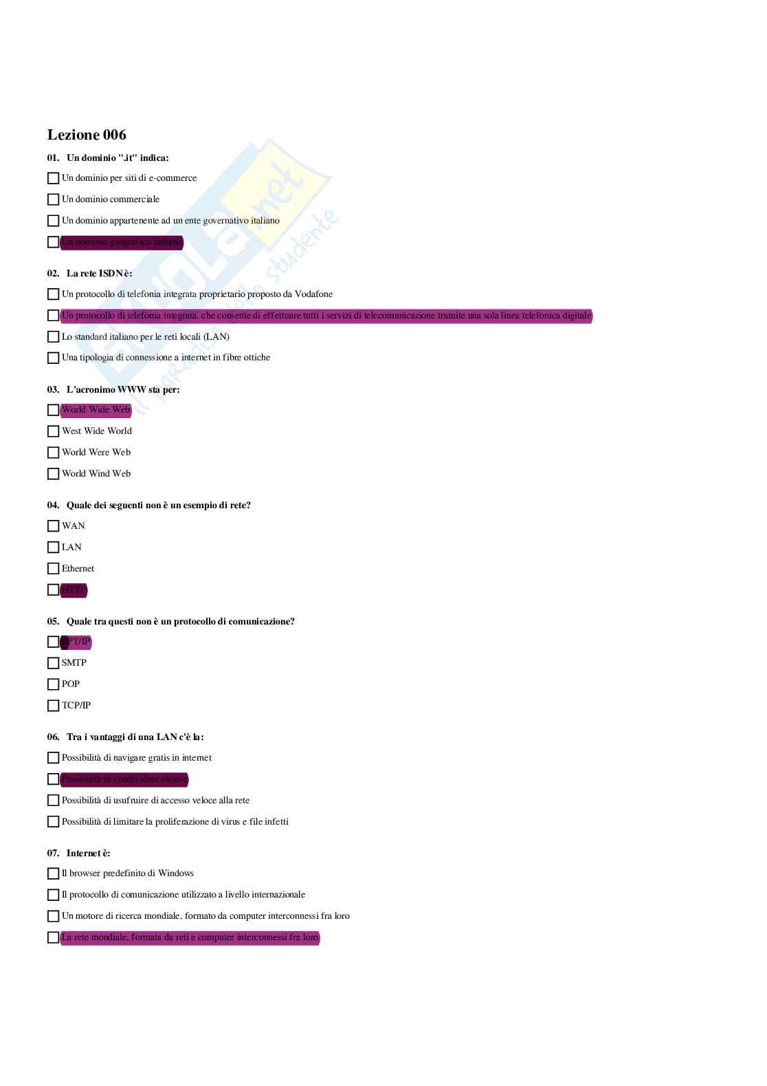 Paniere Abilità informatiche e telematiche - Risposte multiple - aggiornato (2026) Pag. 21