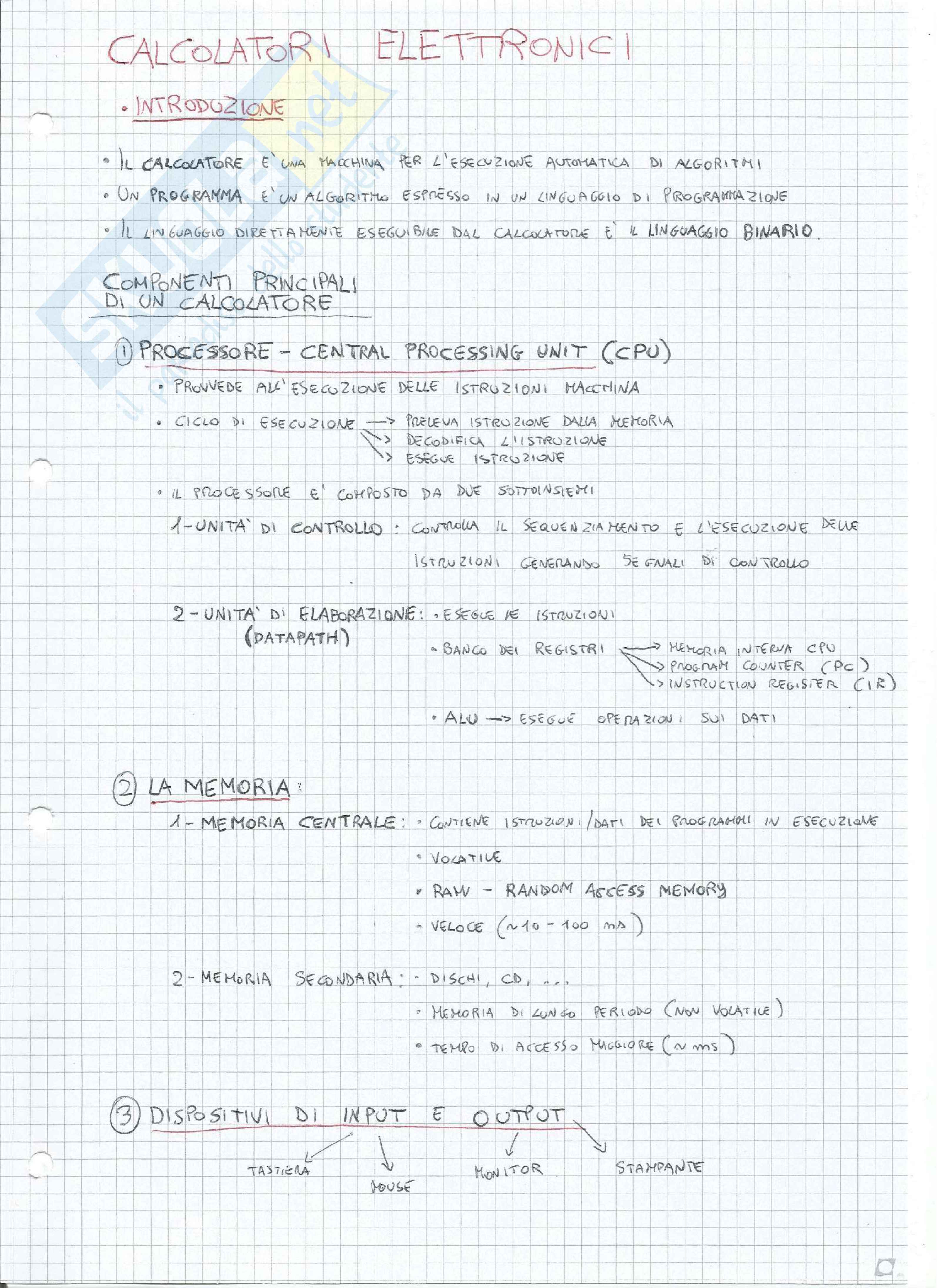 Appunti Calcolatori Elettronici Pag. 2