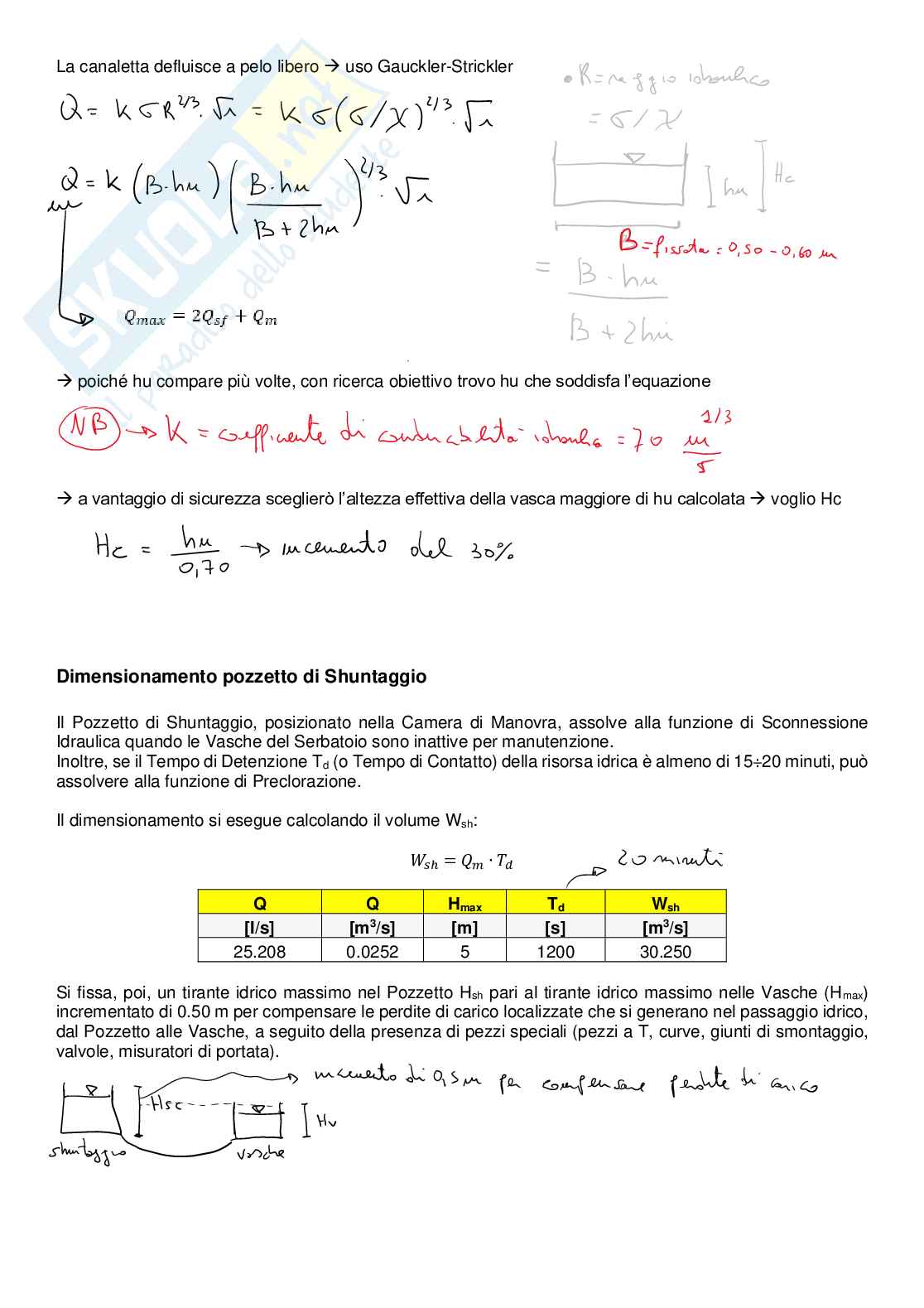 Appunti teoria, spiegazione progetti ed esercizi Costruzioni idrauliche Pag. 51