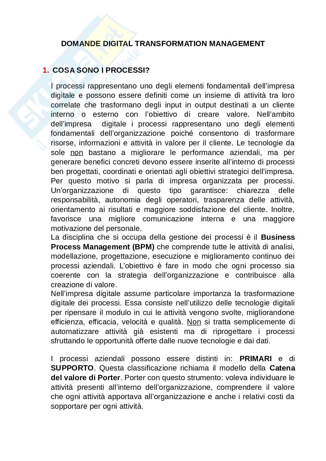 Domande di Digital Transformation Management Pag. 1