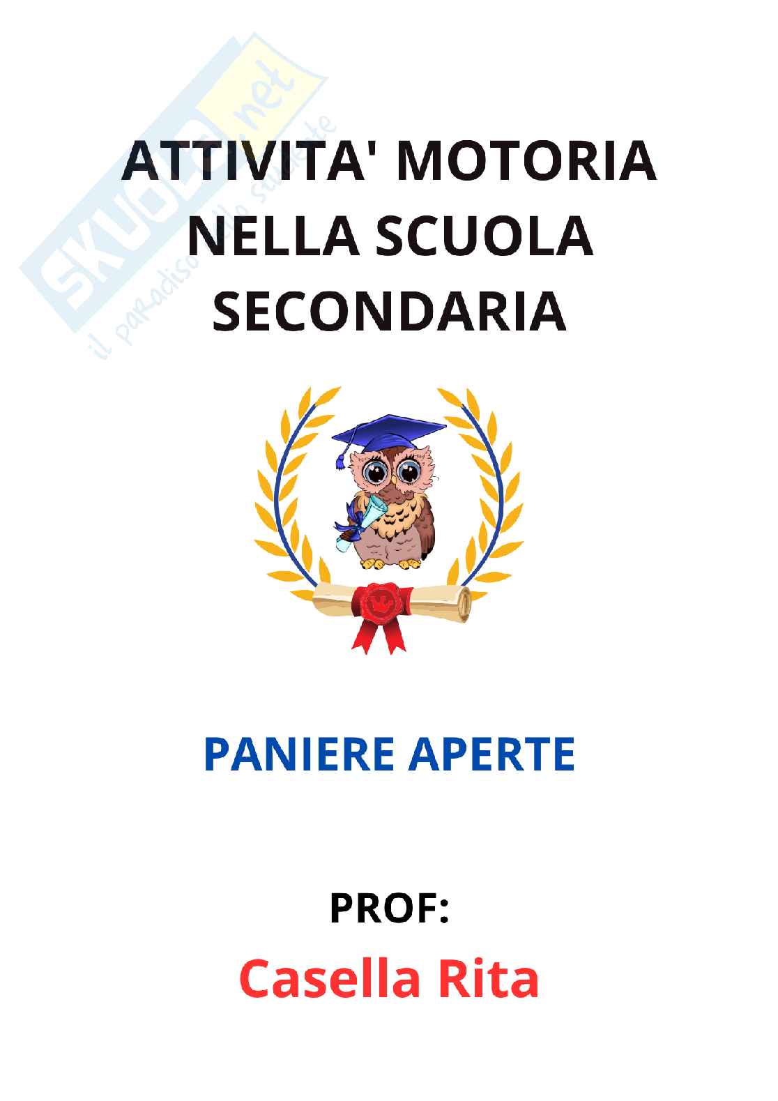 Paniere Attività motoria nella scuola secondaria - (2026) - Risposte aperte corrette  Pag. 1