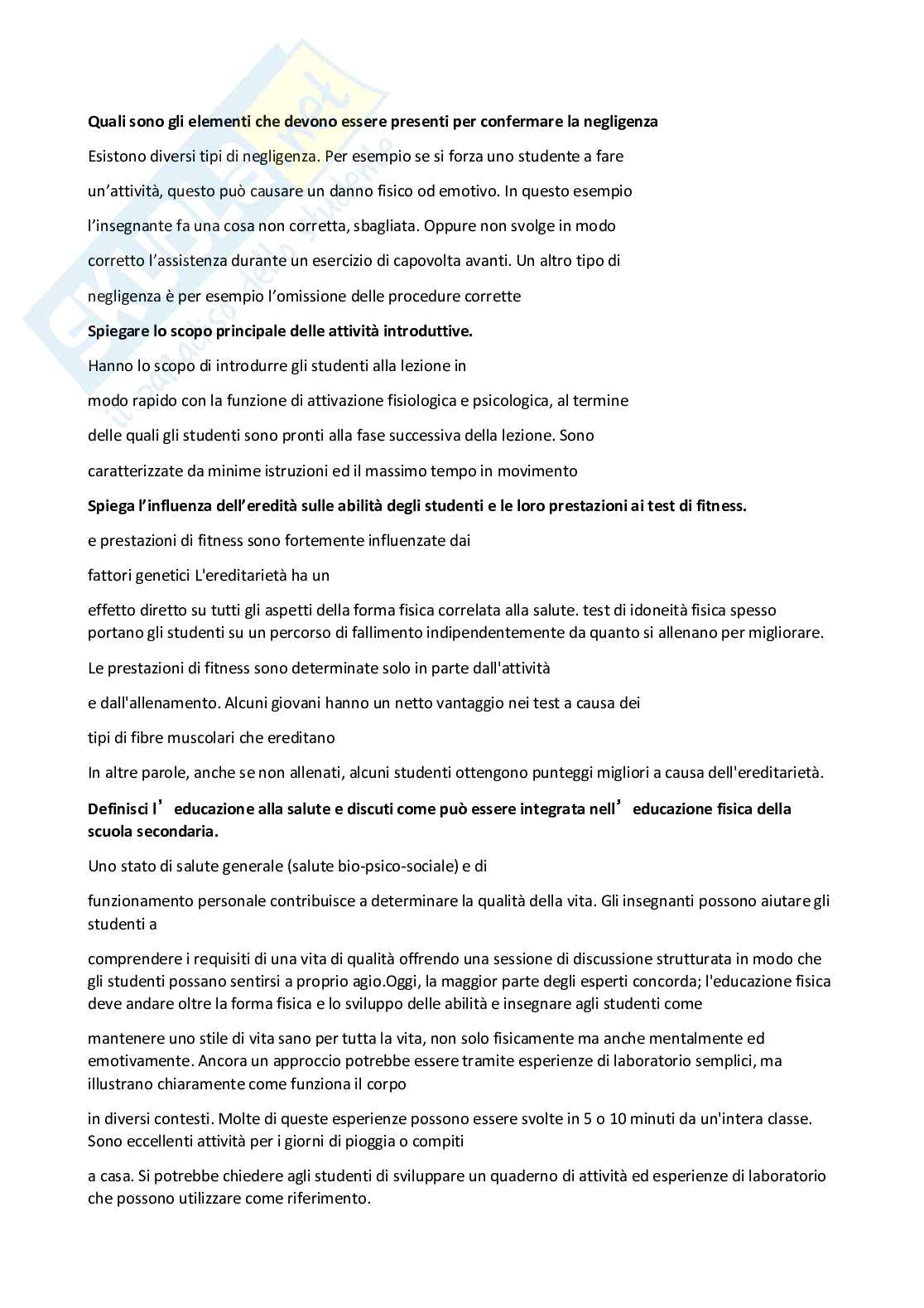 Paniere Attività motoria nella scuola secondaria - (2026) - Risposte aperte corrette  Pag. 16
