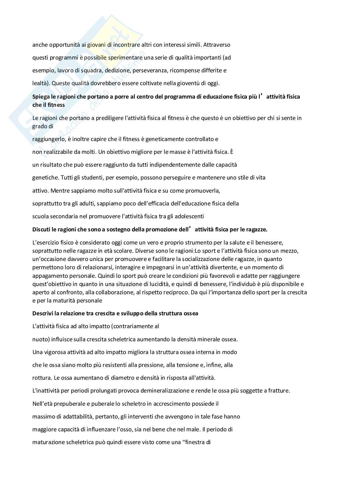Paniere Attività motoria nella scuola secondaria - (2026) - Risposte aperte corrette  Pag. 6