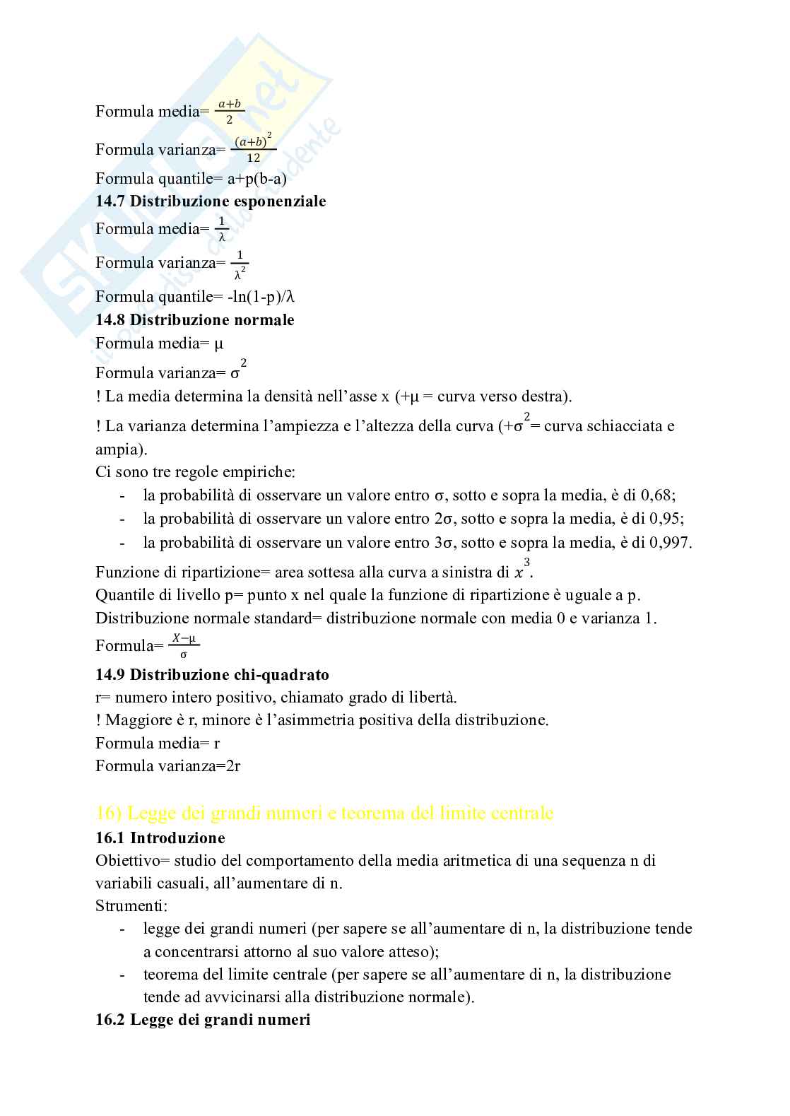 Riassunto esame Statistica, Prof. Polettini Silvia, libro consigliato Statistica: principi e metodi (4a edizione), Cicchitelli, D’Urso, Minozzo  Pag. 26