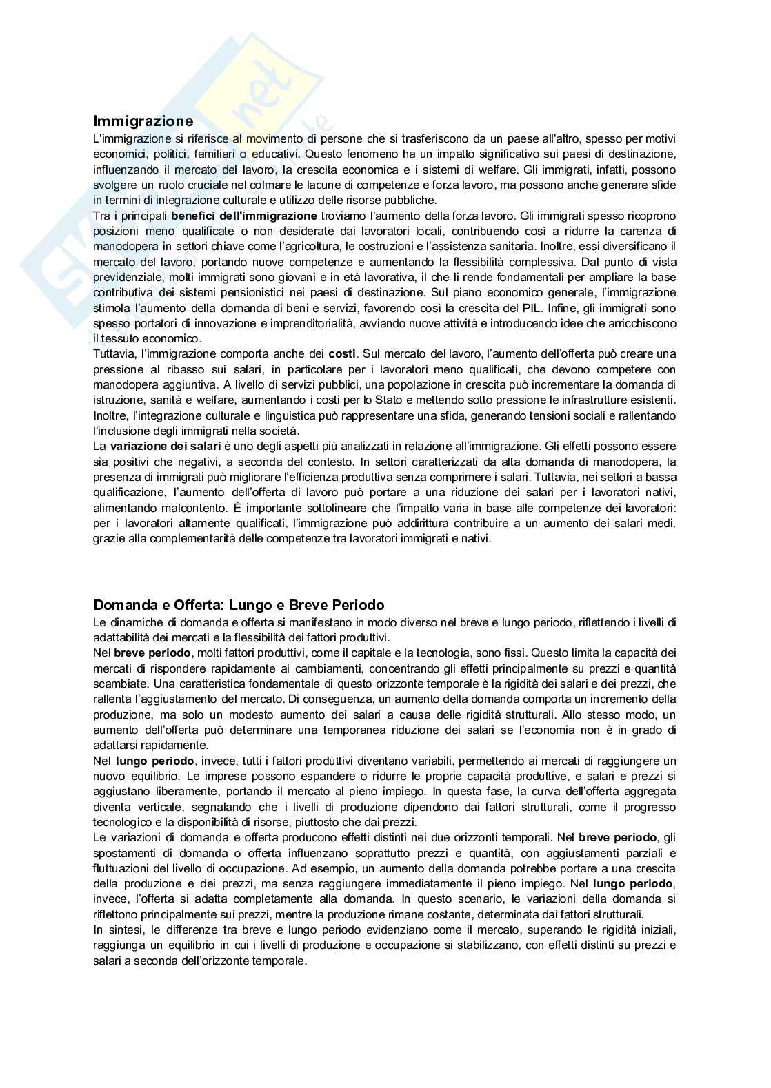 Economia del lavoro Pag. 1