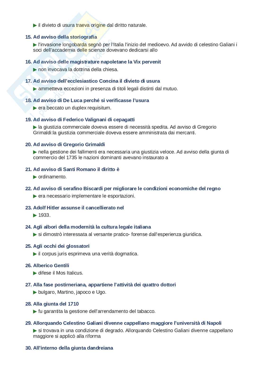 Domande e Risposte Storia moderna, ordine alfabetico 2025 Pag. 2