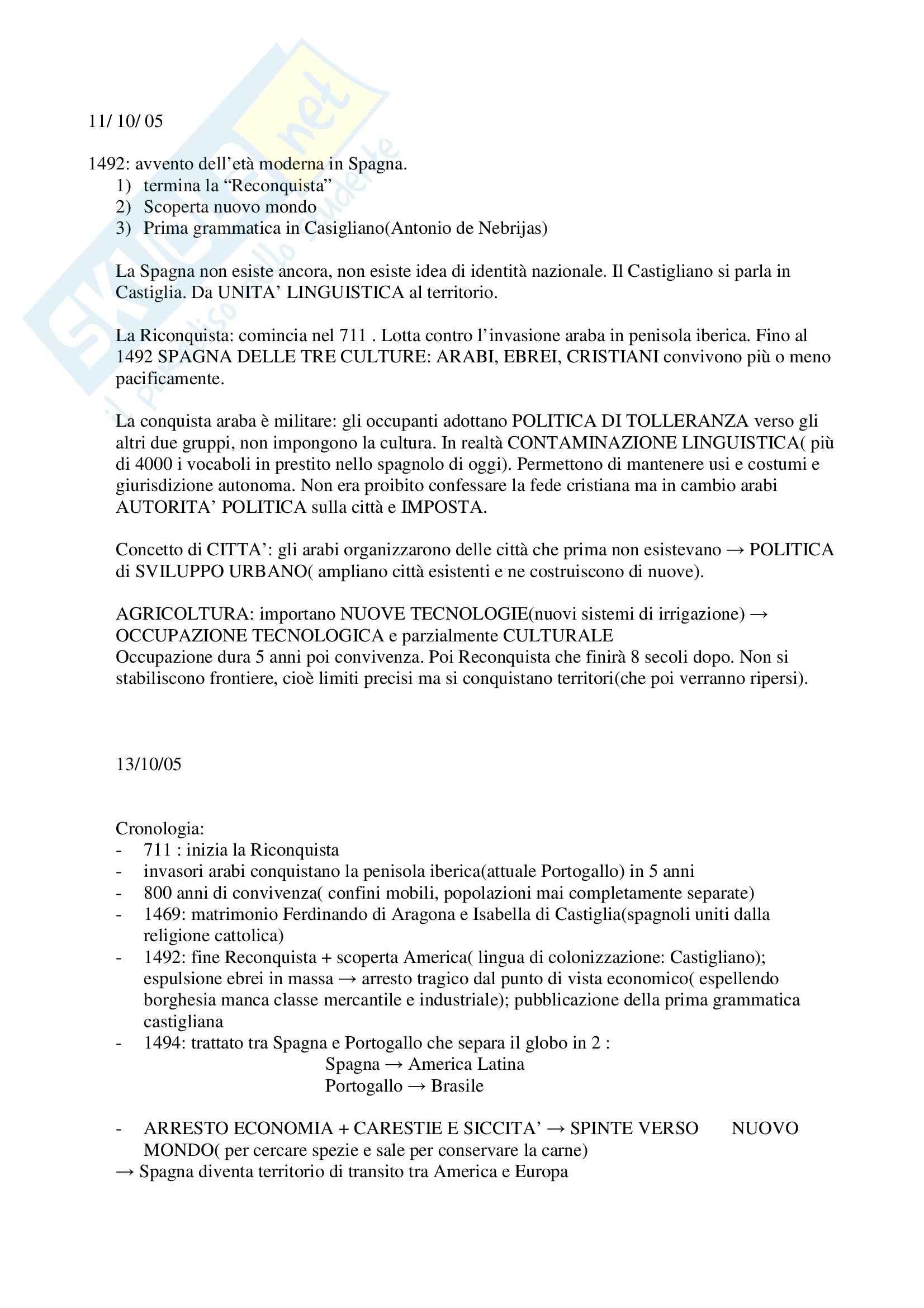Letteratura spagnola - appunti generici Pag. 1