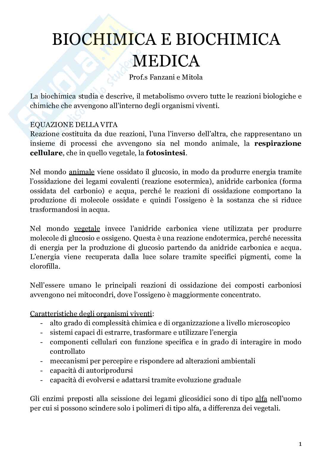 Biochimica strutturale Pag. 1