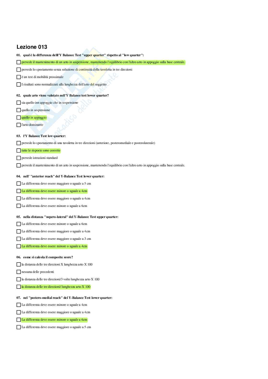 Paniere Attività motorie preventive e adattate - (2026) - Risposte multiple corrette Pag. 31