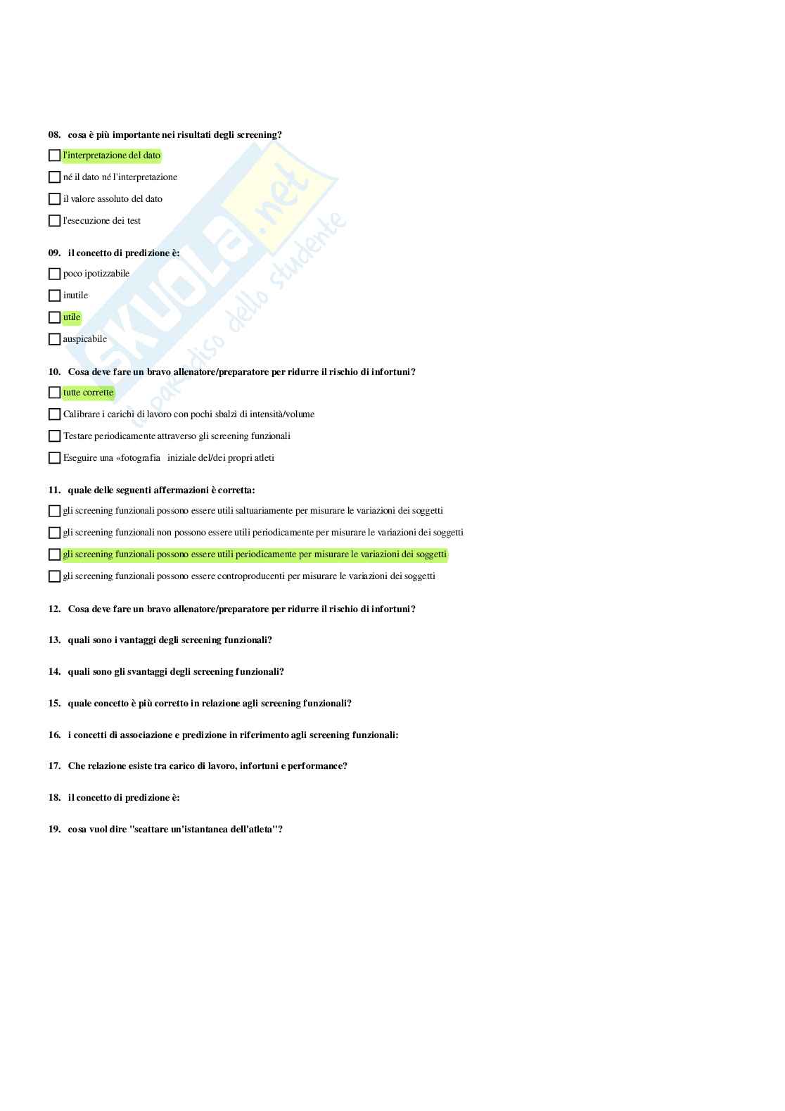 Paniere Attività motorie preventive e adattate - (2026) - Risposte multiple corrette Pag. 36