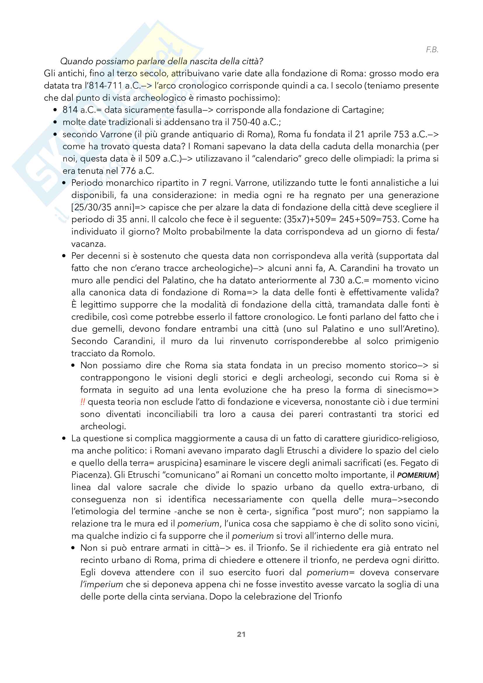 Modulo A, Nuclei fondanti e caratteri generali della storia romana - Storia Romana Pag. 21