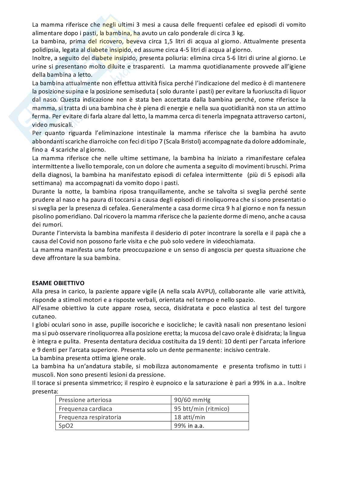 Analisi di una situazione di cura in ambito oncoematologia pediatrica - Tirocinio Pag. 2