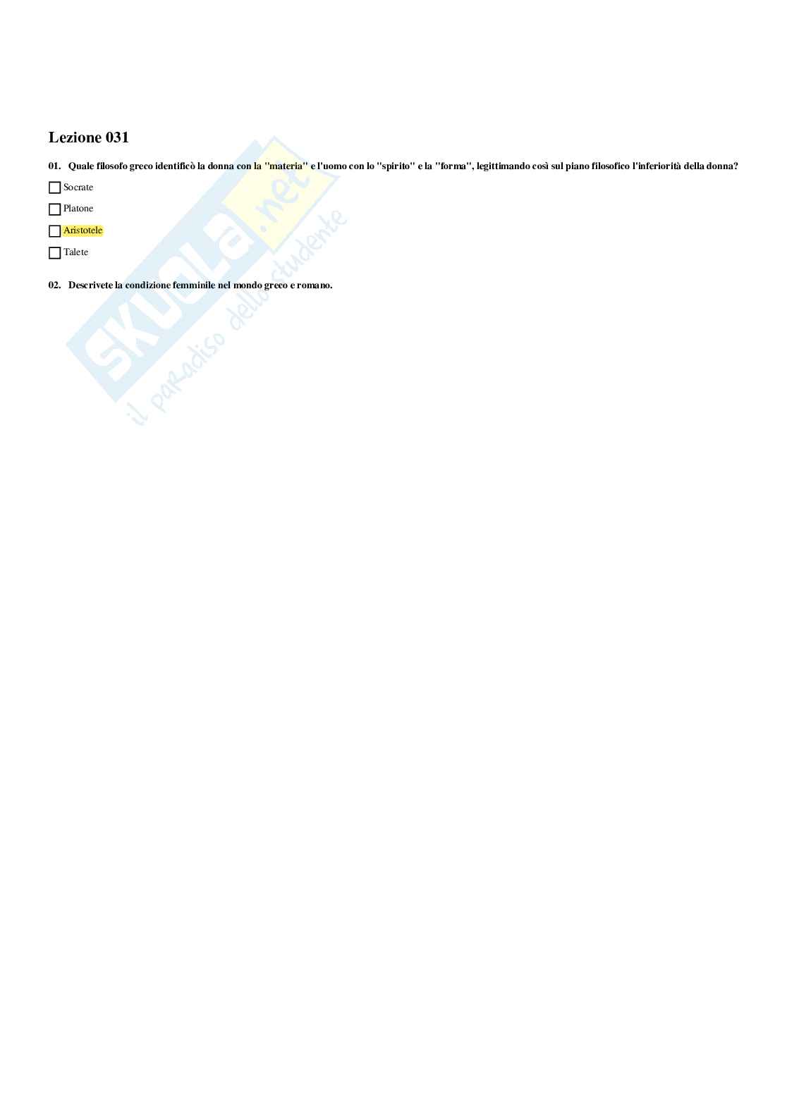 Paniere Civiltà e cultura classica 1 - Risposte Multiple - aggiornato (2025) Pag. 31