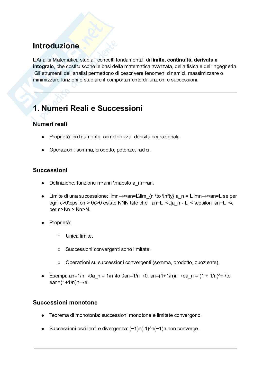 Analisi matematica 1 - fondamenti Pag. 1