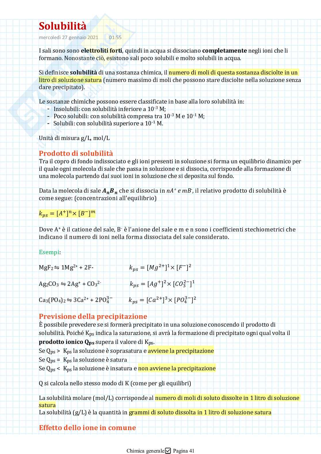 Appunti di chimica generale Pag. 41