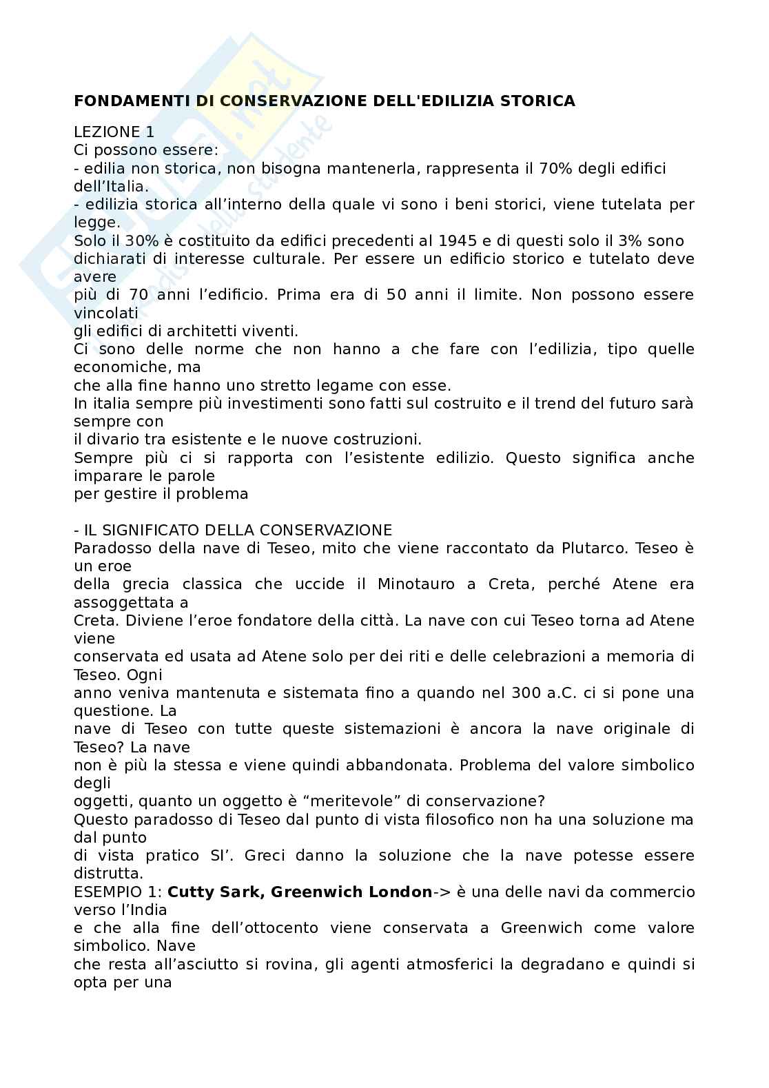 Fondamenti di Conservazione dell'edilizia storica - Prima parte Pag. 1