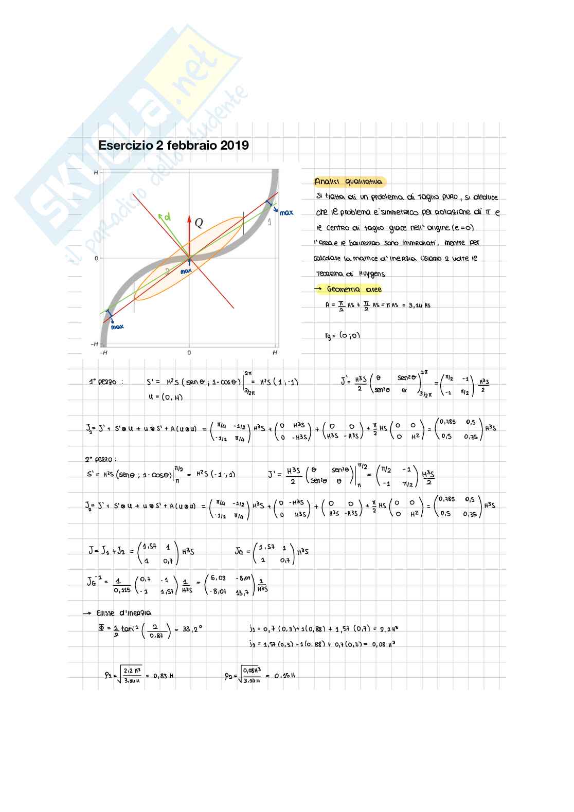 Secondo esercizio esame Scienza delle costruzioni  Pag. 46