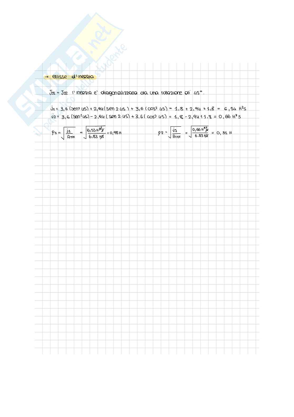 Secondo esercizio esame Scienza delle costruzioni  Pag. 61