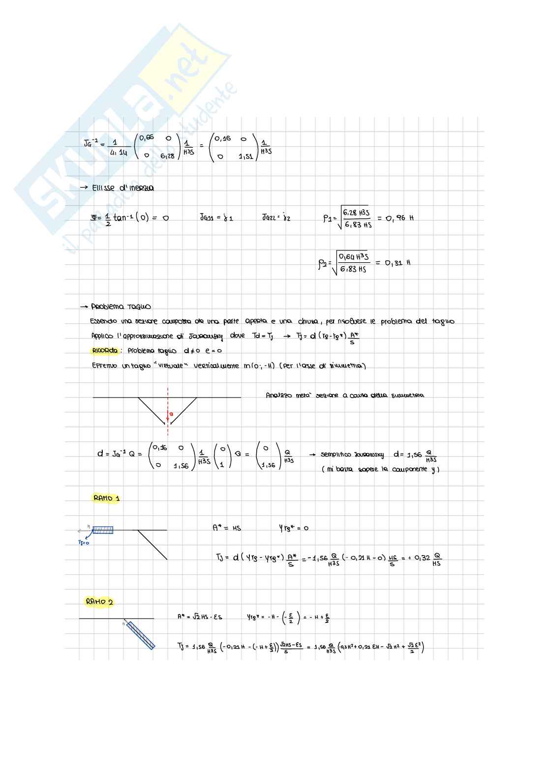 Secondo esercizio esame Scienza delle costruzioni  Pag. 76