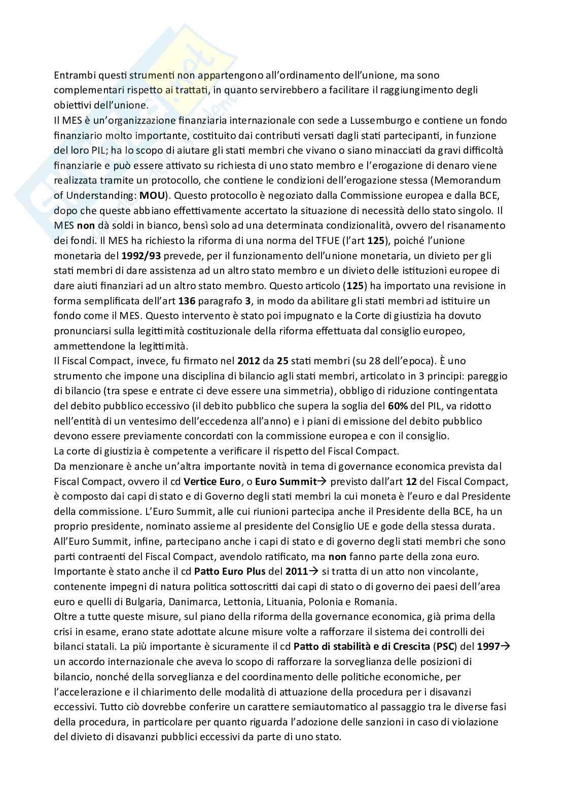 Appunti presi a lezione per l'esame di Diritto dell'Unione Europea ed integrati con il manuale Diritto dell'Unione Europea - Ottava edizione, Luigi Daniele Pag. 11