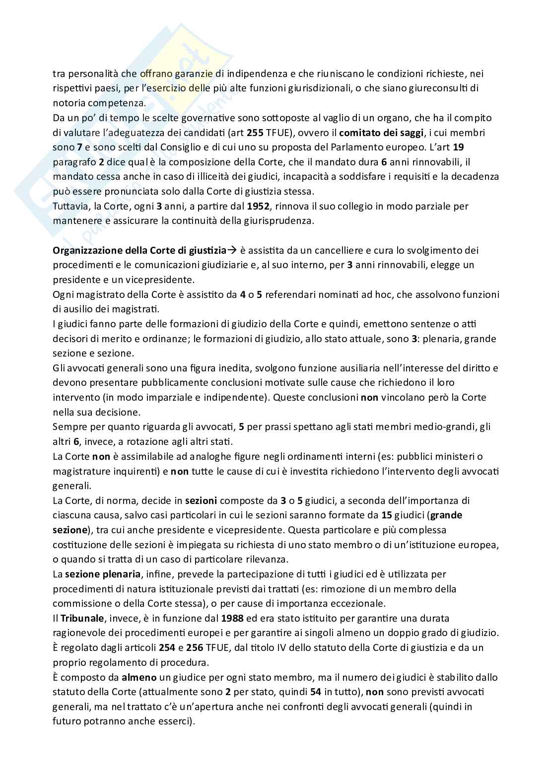 Appunti presi a lezione per l'esame di Diritto dell'Unione Europea ed integrati con il manuale Diritto dell'Unione Europea - Ottava edizione, Luigi Daniele Pag. 31