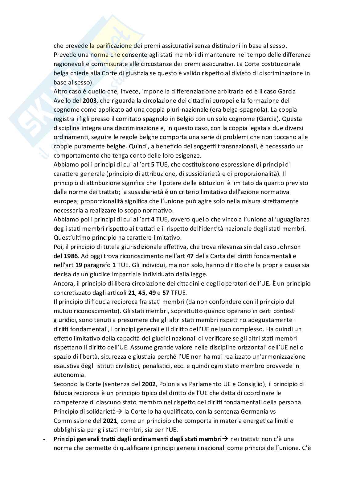 Appunti presi a lezione per l'esame di Diritto dell'Unione Europea ed integrati con il manuale Diritto dell'Unione Europea - Ottava edizione, Luigi Daniele Pag. 46