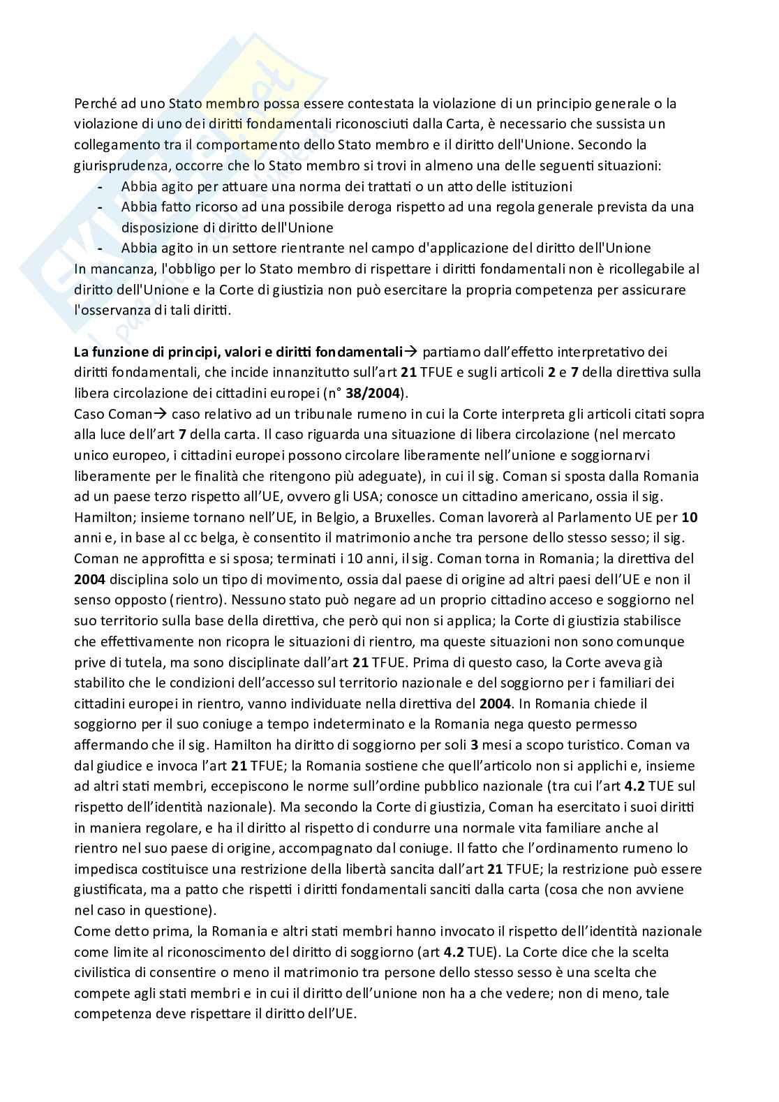 Appunti presi a lezione per l'esame di Diritto dell'Unione Europea ed integrati con il manuale Diritto dell'Unione Europea - Ottava edizione, Luigi Daniele Pag. 61