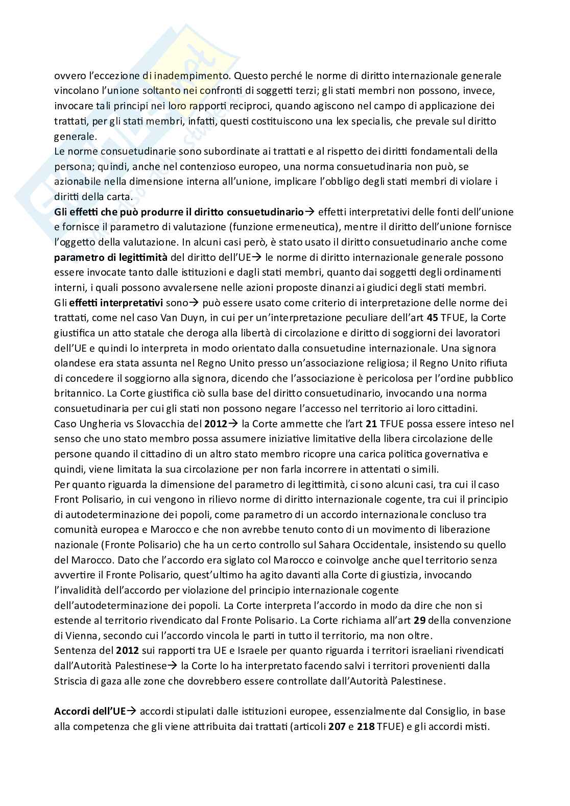 Appunti presi a lezione per l'esame di Diritto dell'Unione Europea ed integrati con il manuale Diritto dell'Unione Europea - Ottava edizione, Luigi Daniele Pag. 66