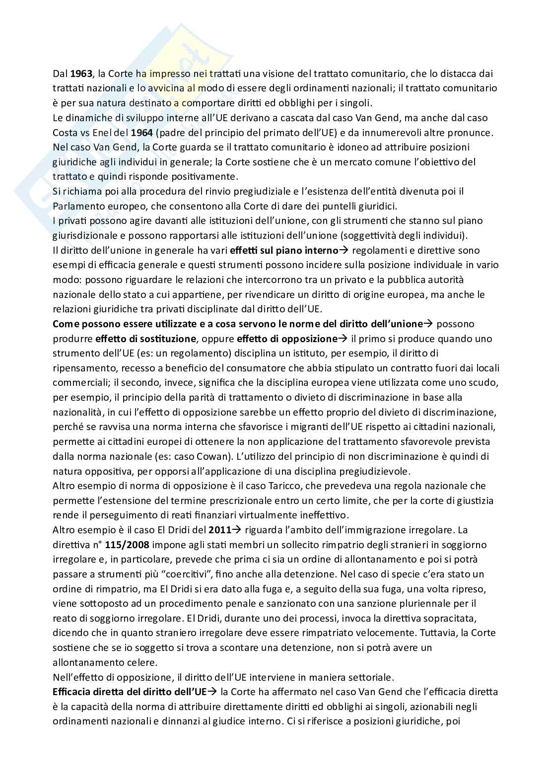Appunti presi a lezione per l'esame di Diritto dell'Unione Europea ed integrati con il manuale Diritto dell'Unione Europea - Ottava edizione, Luigi Daniele Pag. 76