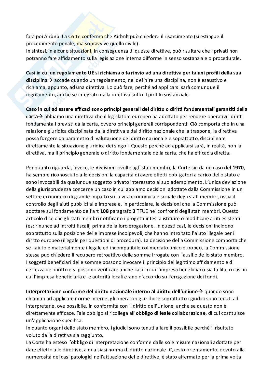 Appunti presi a lezione per l'esame di Diritto dell'Unione Europea ed integrati con il manuale Diritto dell'Unione Europea - Ottava edizione, Luigi Daniele Pag. 86