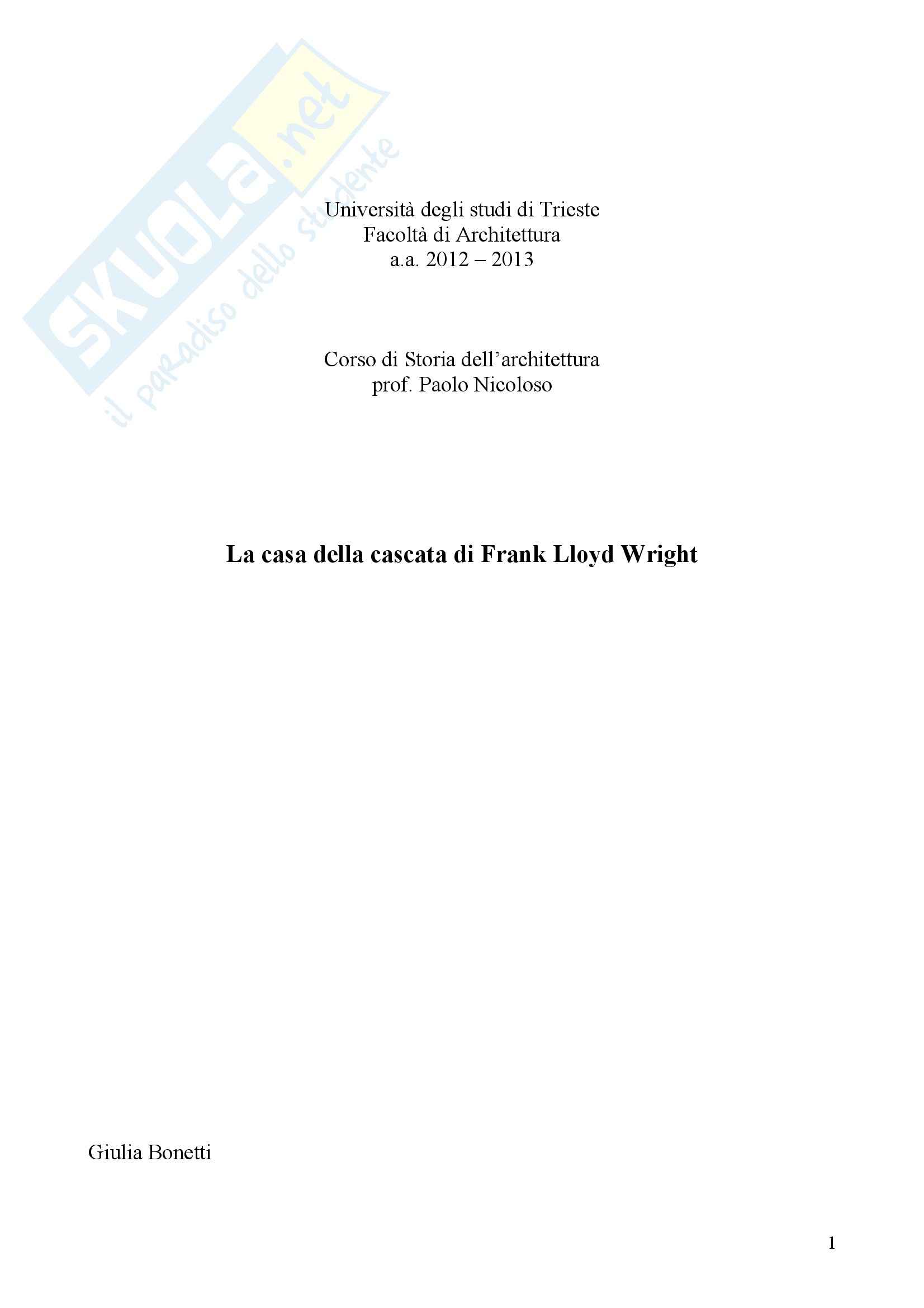 Casa della cascata, Storia dell'architettura Pag. 1
