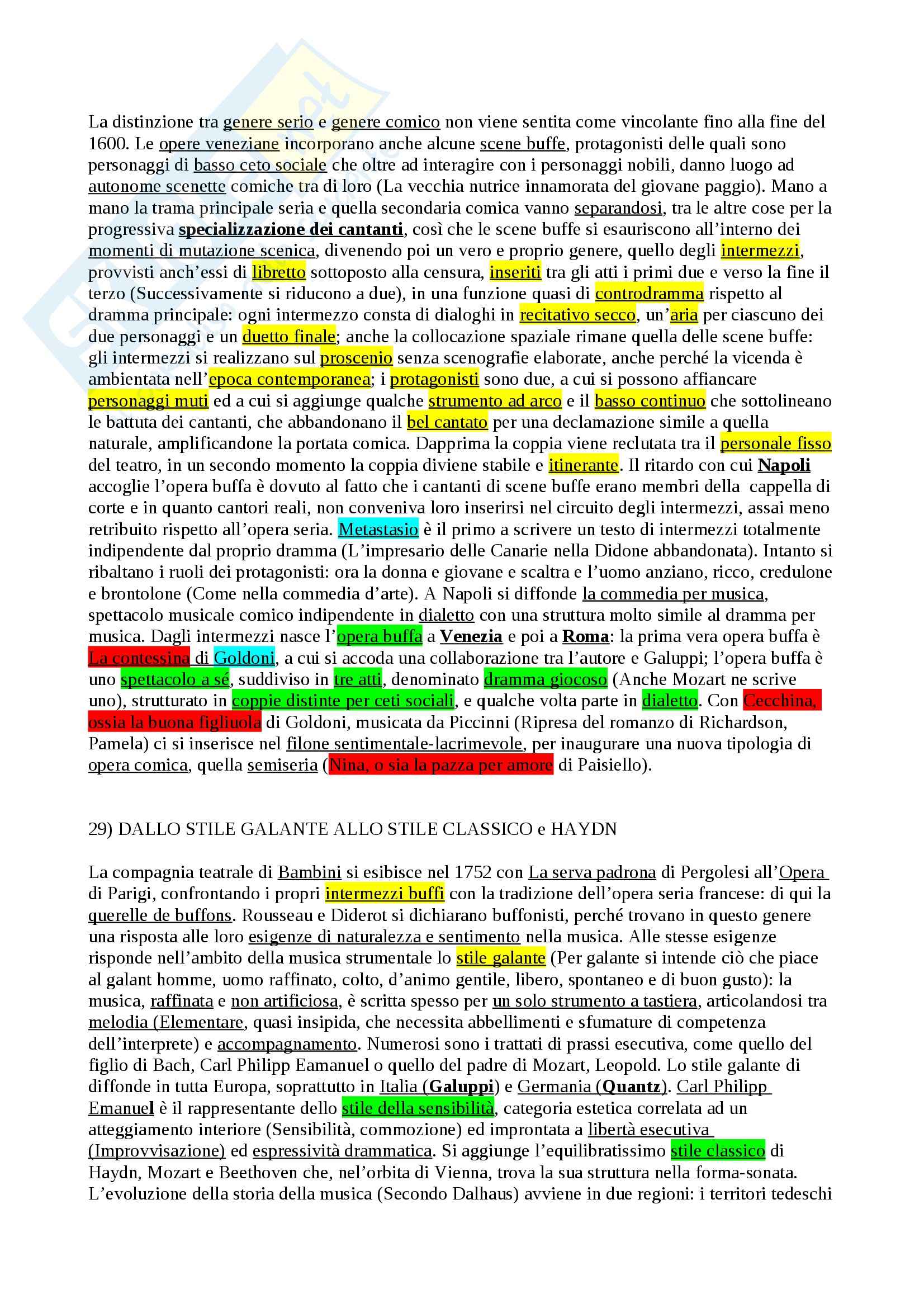 Riassunto esame Storia della Musica, prof. Cafiero Pag. 6