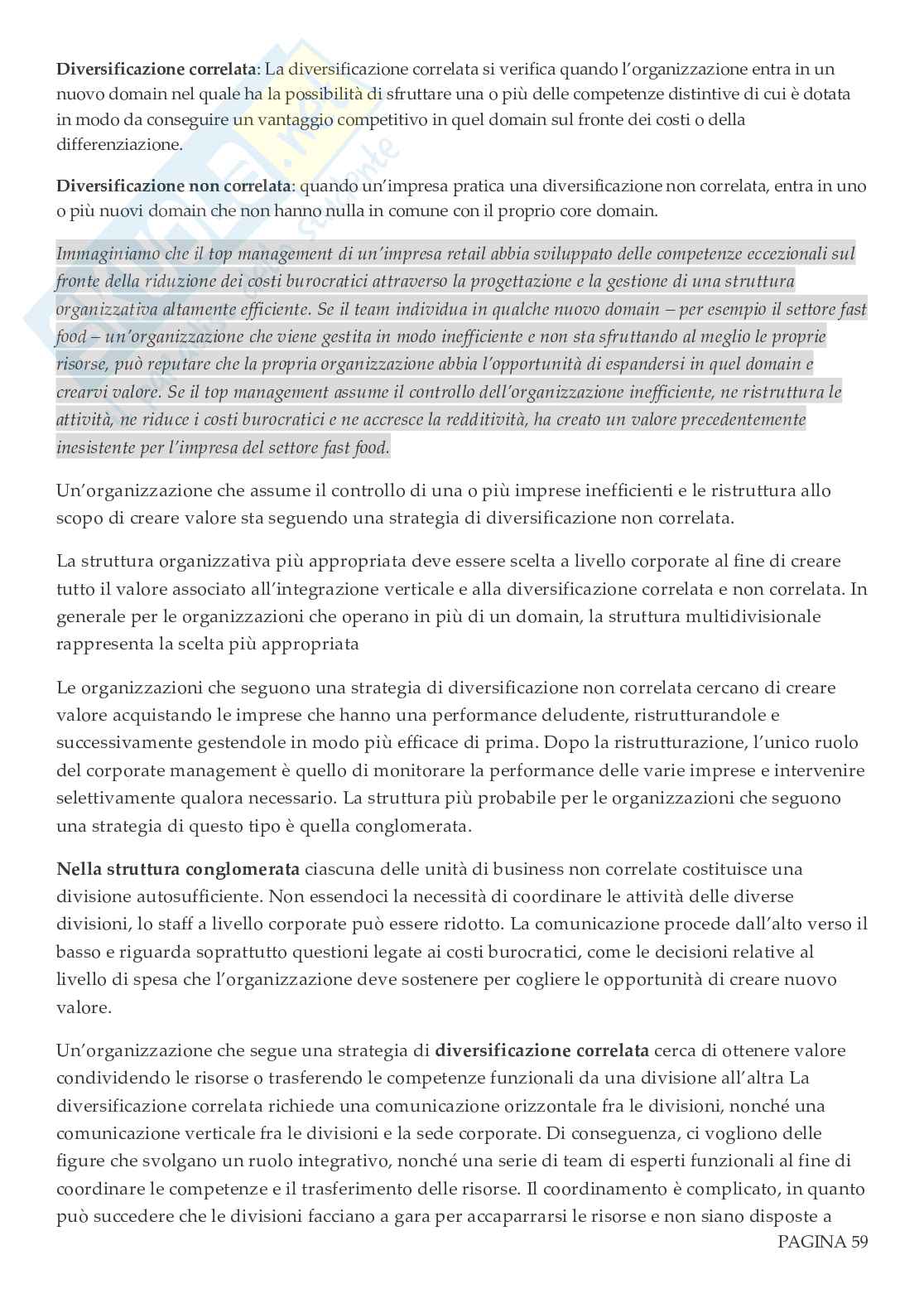 Organizzazione aziendale Pag. 61