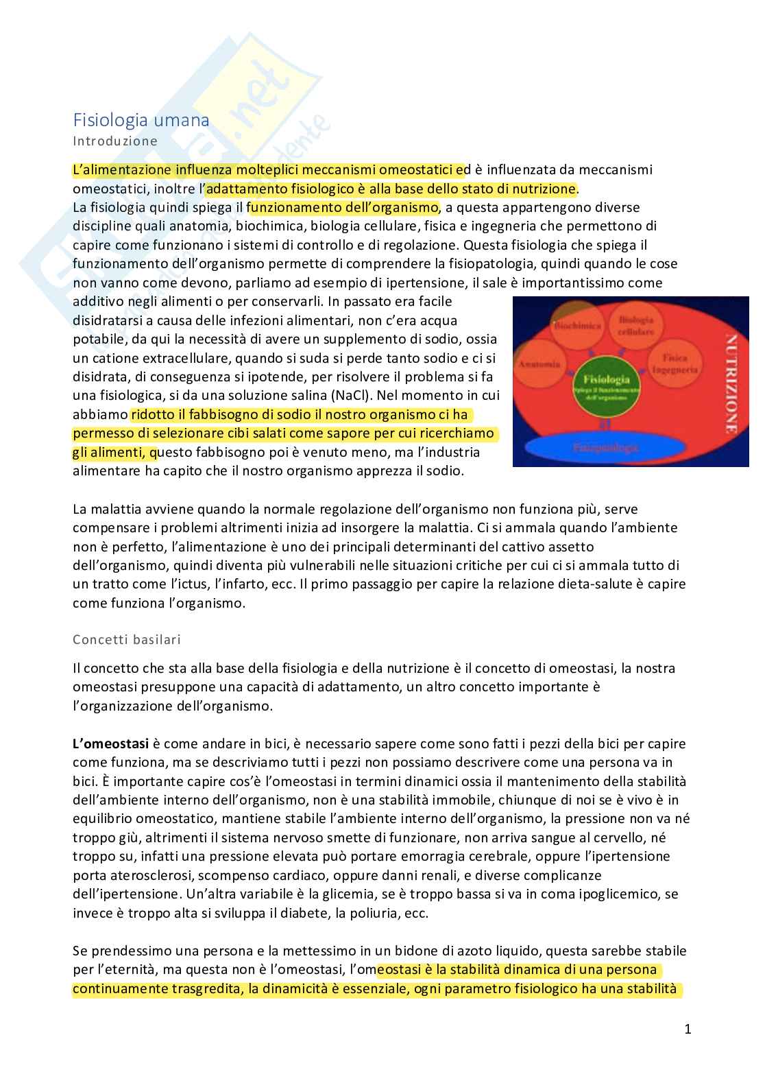 Appunti Fisiologia umana completi Pag. 1