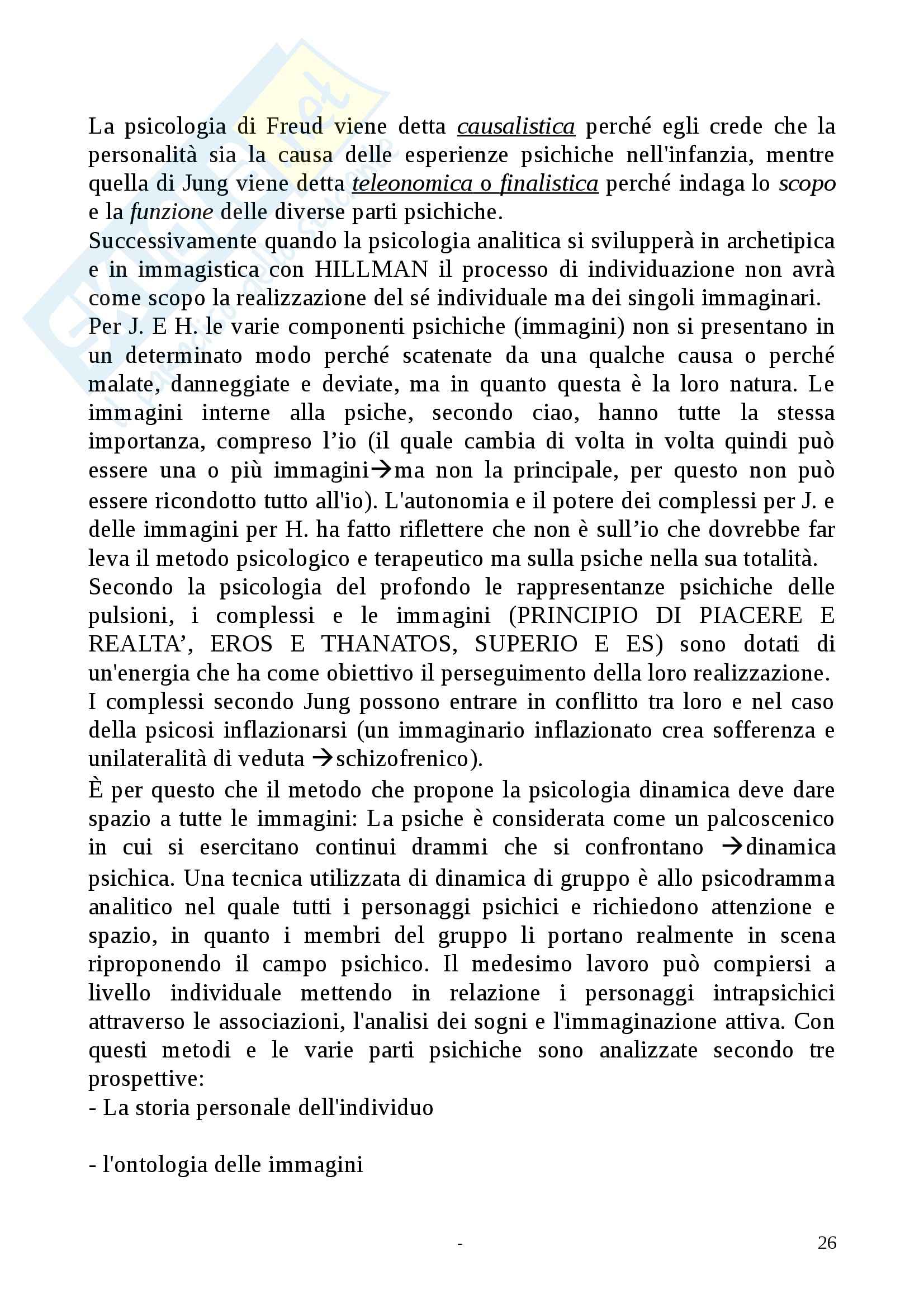 Riassunto esame Psicologia dinamica e clinica, prof. Perilli, libro consigliato Nuove frontiere per l'autonomia della psicologia Pag. 26